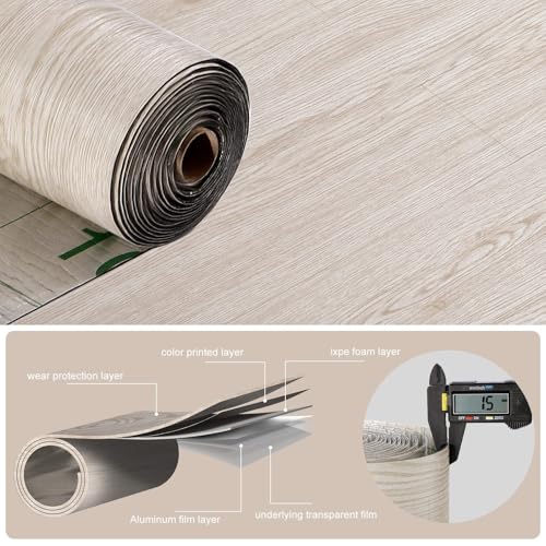 Peel and Stick Vinyl Floor Tile Roll Wood Plank Sticker A4036