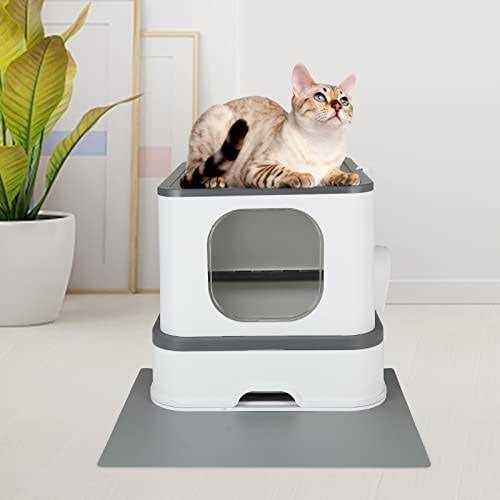 Large Top Entry Anti-Splashing Cat Litter Box with Lid V9133
