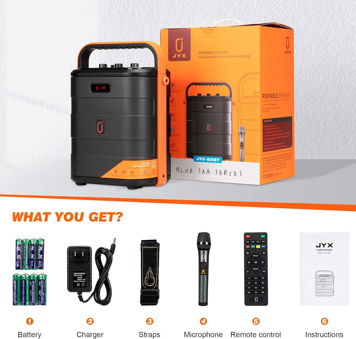 Rechargeable Portable Bluetooth Karaoke Machine with Microphone H1342