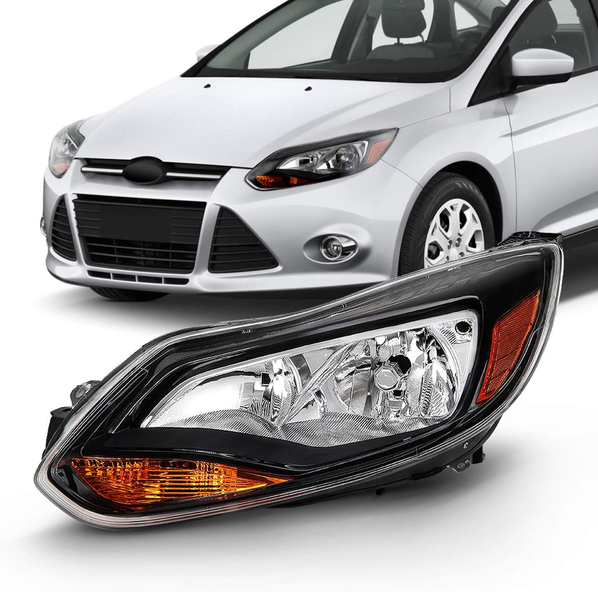 Black Trim Halogen Headlight Replacement Pack of 2 S633