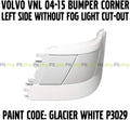 White Bumper Corner Left Driver Side Without Fog Light Cut-out K6473