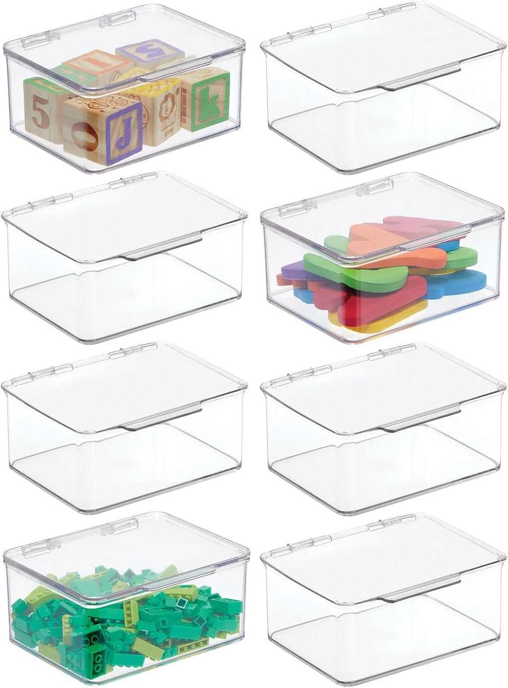 Clear 8 Pack Stackable Plastic Storage Bin with Lid G83740