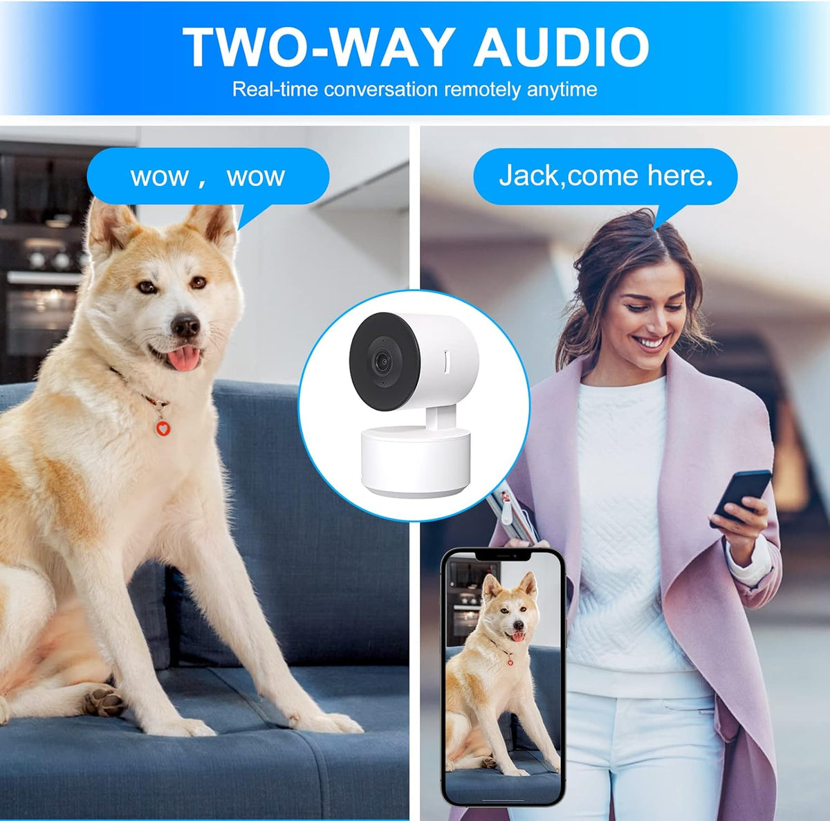 Indoor WiFi Security Camera with Infrared Night Vision and Motion Tracking B474841