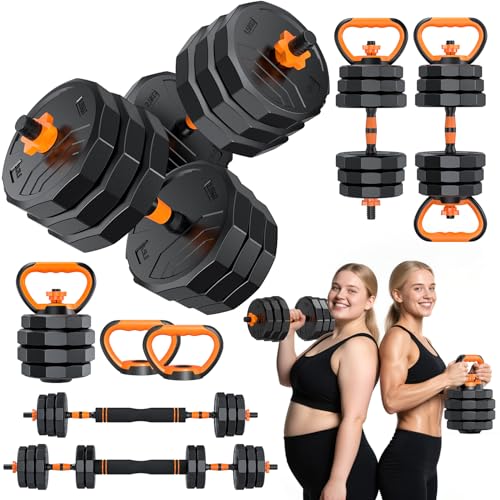5-in-1 Adjustable Dumbbell Set, 33/44/66/88lbs Free Weights Set with Connector Q9961
