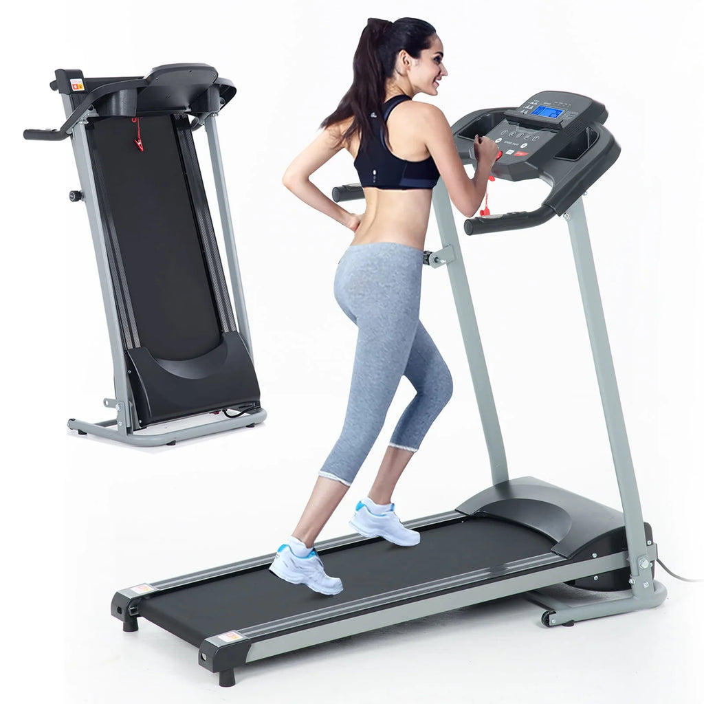 Folding Treadmill 220lbs Capacity 7.5MPH Silver F6890