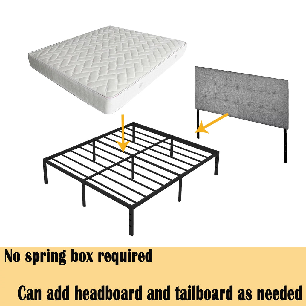 Queen Size Heavy Duty Metal Platform Bed Frame with Storage Q171942