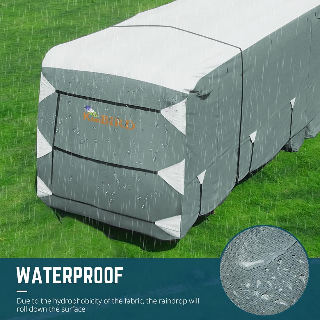 5 Layers Water-Proof RV Cover 24-27ft with Straps & Tire Covers B856