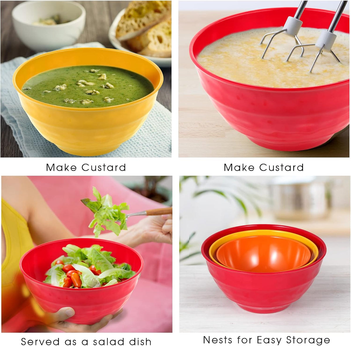 6 Piece Melamine Nesting Mixing Bowl Set with Lids L221852