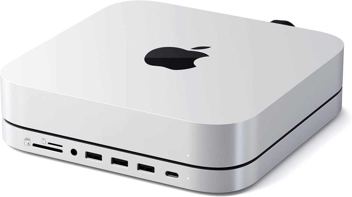 Type-C Stand & Hub with SSD Enclosure, M.2 SATA, USB-C, Micro/SD Card Readers, USB-A & Headphone Jack, Silver U683001