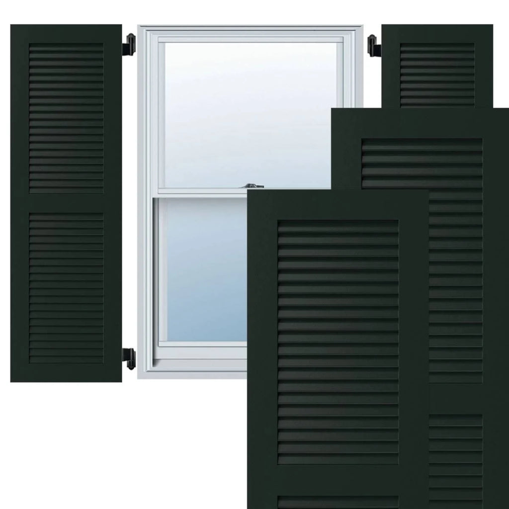 12x22W x 59x22H Exterior Composite Louvered Shutters (Per Pair), Chrome Green Z29802