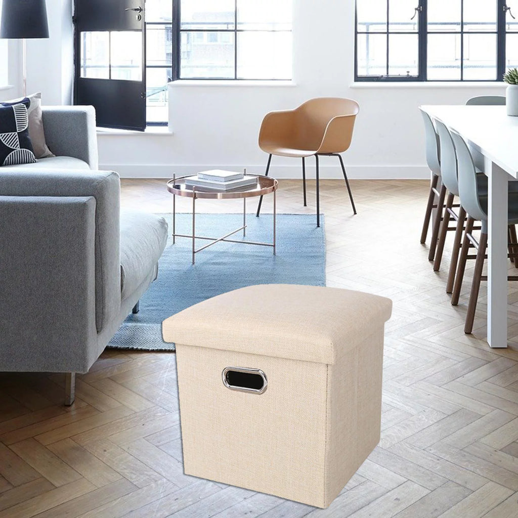 Beige Storage Ottoman Bench Y93585
