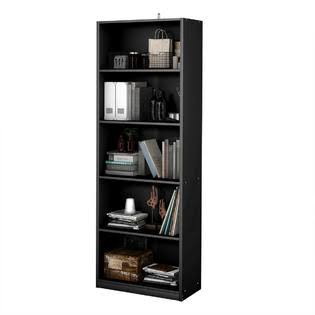 5-Shelf Bookcase Storage Cabinet Black B764476