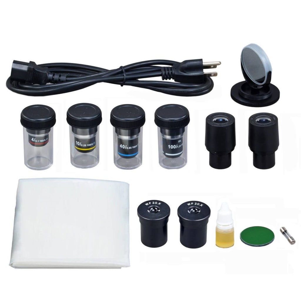 40X-2000X Binocular Compound Microscope with LED Light and 1.3MP Camera L7748