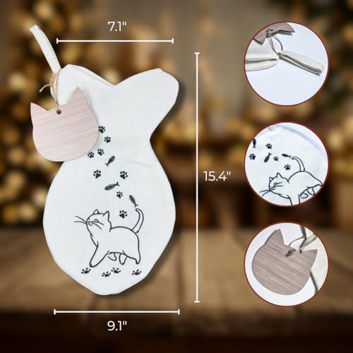 Cat Christmas Stocking with Paw Print Design W12009