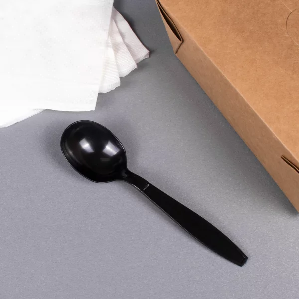 Black PS Plastic Soup Spoons 1,000 ct Z403