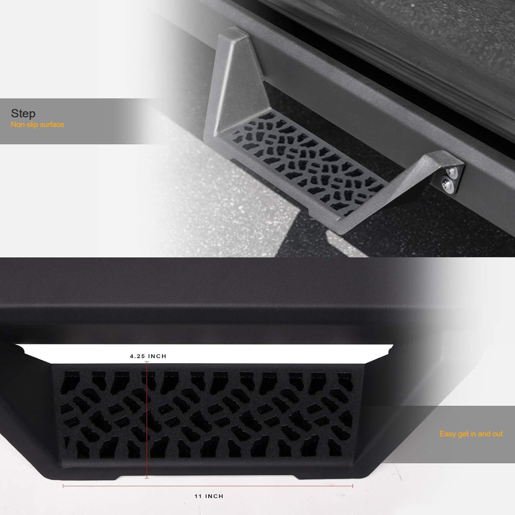 Matte Black Modular Drop Step Side Nerf Bars Running Boards A5744