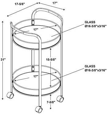 Chrome Metal and Glass Bar Cart R236771