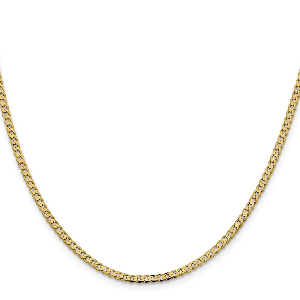 14 Karat Yellow Gold 2.3mm Beveled Curb Chain Y181451