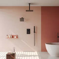 12 in. 6 in. Rainfall Wall and Ceiling Mount 2.5 GPM Fixed and Handheld Shower Head Matte Black I8030