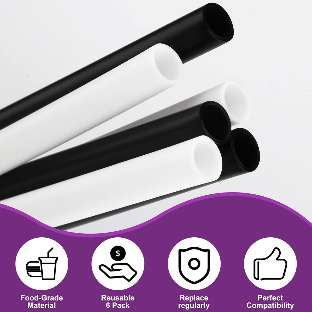 6pcs Reusable Plastic Straws with Cleaning Brush for 24 oz Water Bottle X771