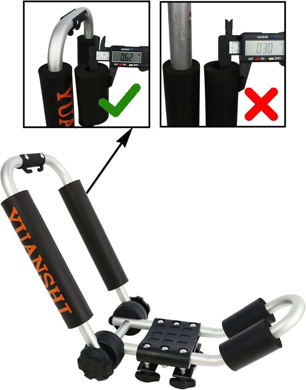 Folding Kayak Rack J-Bar Carrier with Ratchet Straps Pack of 2 P9356