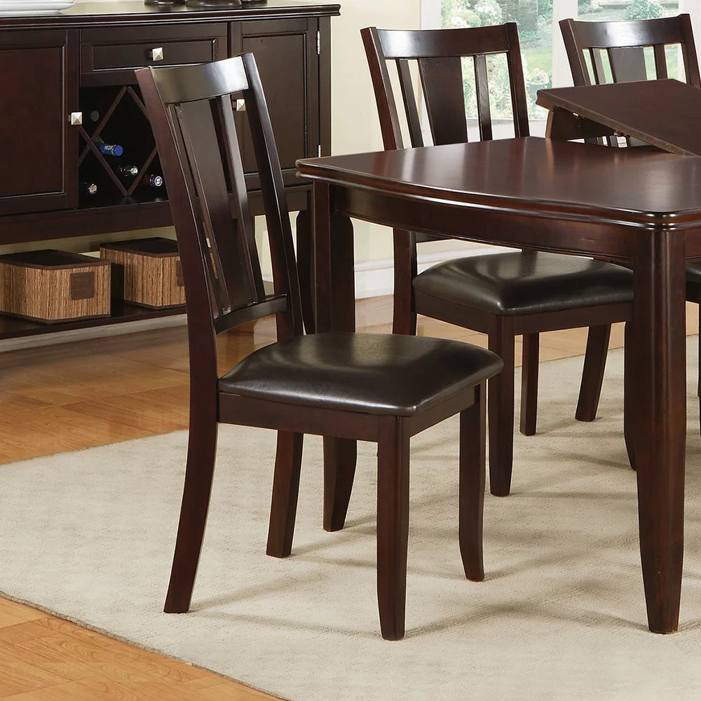 Espresso Slat Back Dining Chairs Set of 2 P7064