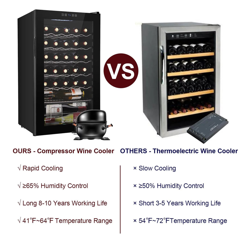 34 Bottle Compressor Wine Fridge, Black P754