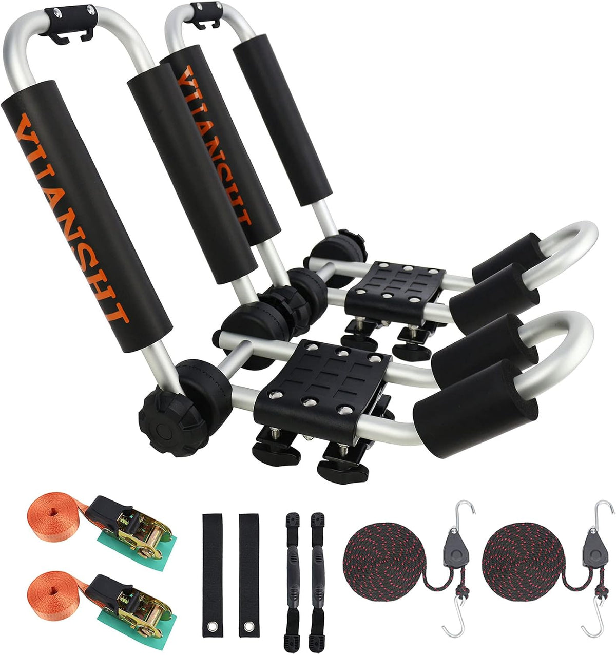 Folding Kayak Rack J-Bar Carrier with Ratchet Straps Pack of 2 P9356