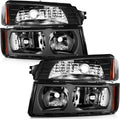 Chrome Housing Amber Reflector Headlight Assembly for Chevrolet Avalanche 1500/2500 O269