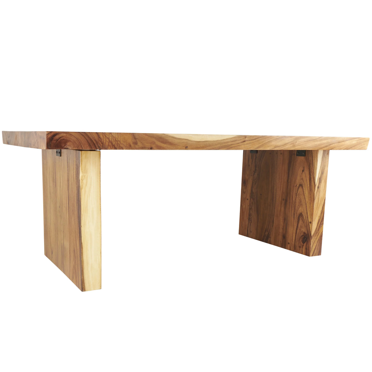 Brown Wood Dining Table with Block Style Base G79111