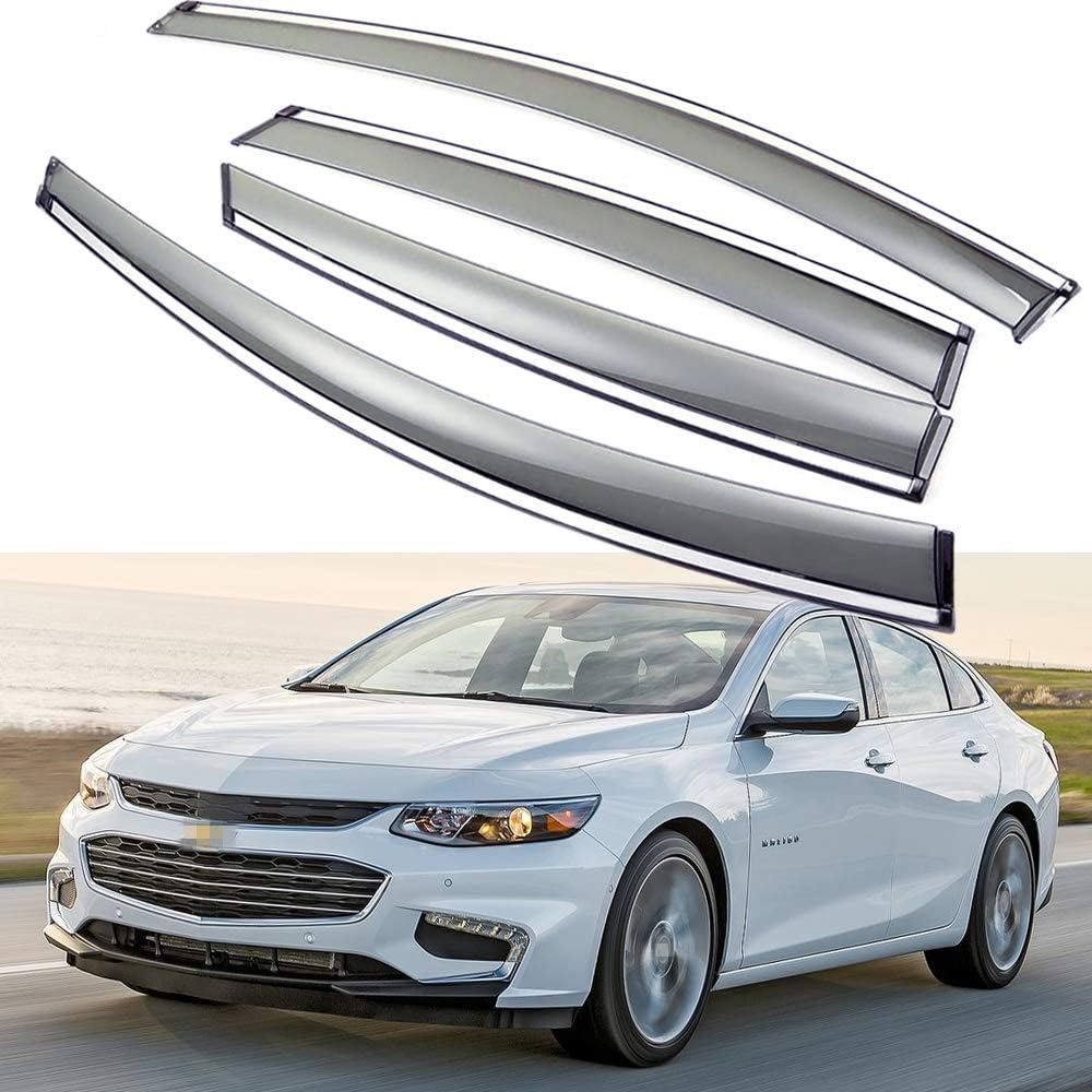 Car Window Visor Vent Shade Deflector Sun/Rain Guards Pack of 2 D40074