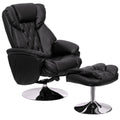 Black Leather Recliner and Ottoman Set B268