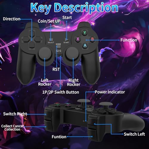 64GB Wireless Retro Game Console with Dual Wireless Controllers G46139