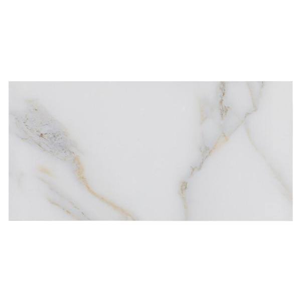 Calacatta Gold Matte Glass Wall Tile 4 in. x 8 in. 10 Pc Y202381