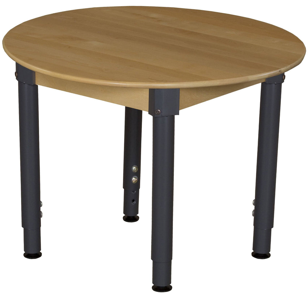 Round Hardwood Table with Adjustable Legs F601