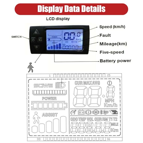26" 350W 36V Front Wheel Electric Bike Conversion Kit with LCD Display A33537