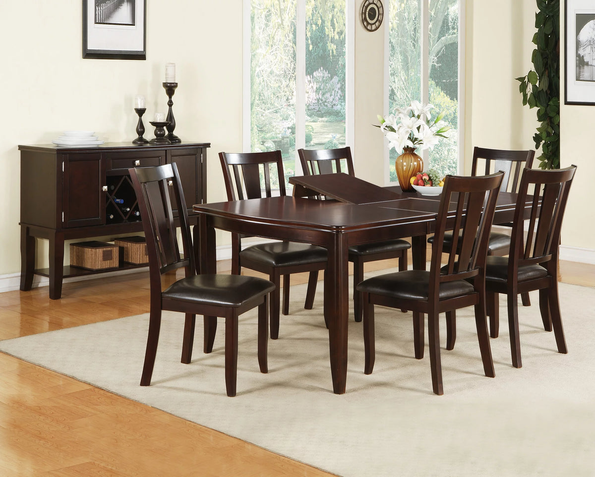 Espresso Slat Back Dining Chairs Set of 2 P7064