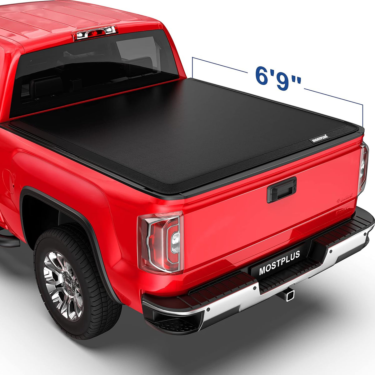 Roll-Up Soft Vinyl Truck Bed Tonneau Cover for 2020-2022 Chevy Chevrolet Silverado GMC Sierra 2500 3500 HD 6.8 FT Bed Fleetside 82.2 Inch I87356