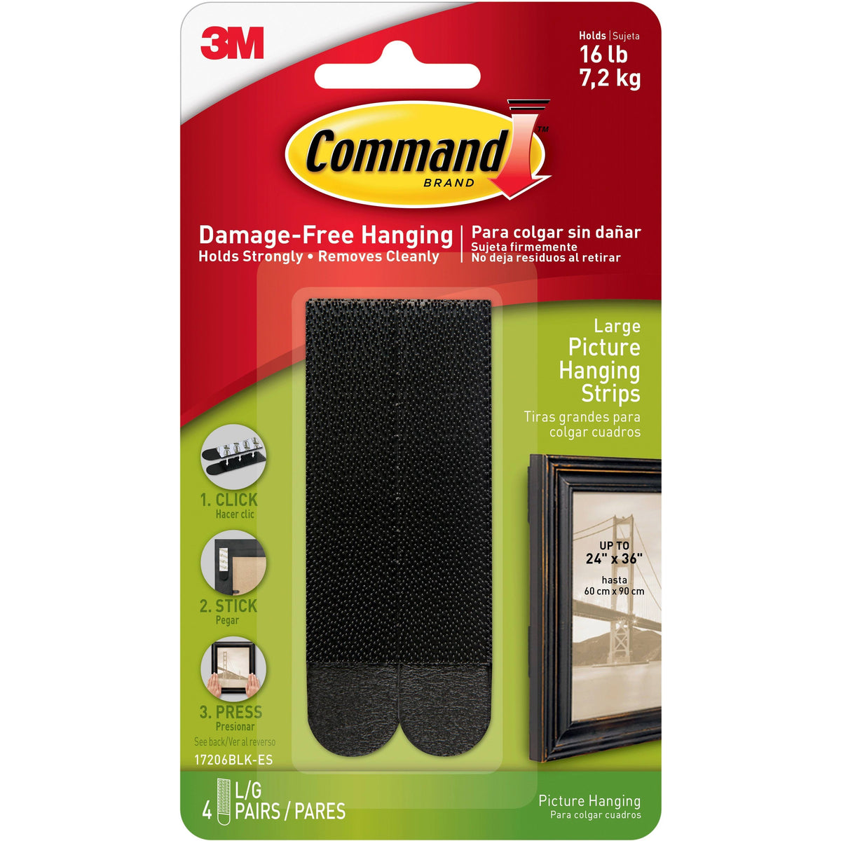 Black Picture Hanging Strips 4 Count V516018