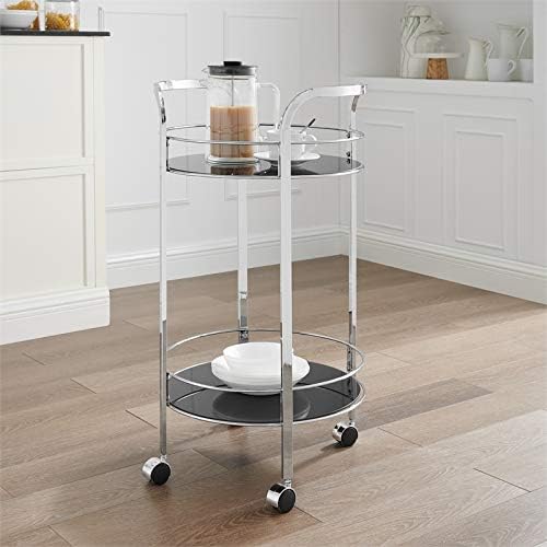 Chrome Metal and Glass Bar Cart R236771