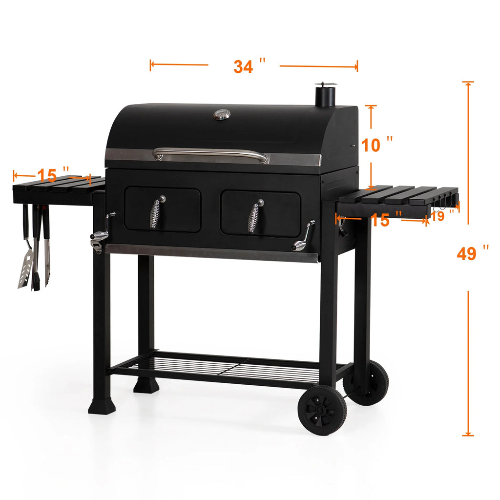 34-inch Portable Charcoal BBQ Grill X7744