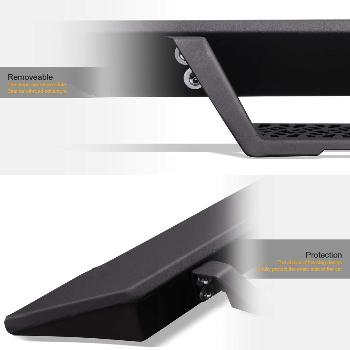 Matte Black Modular Drop Step Side Nerf Bars Running Boards A5744