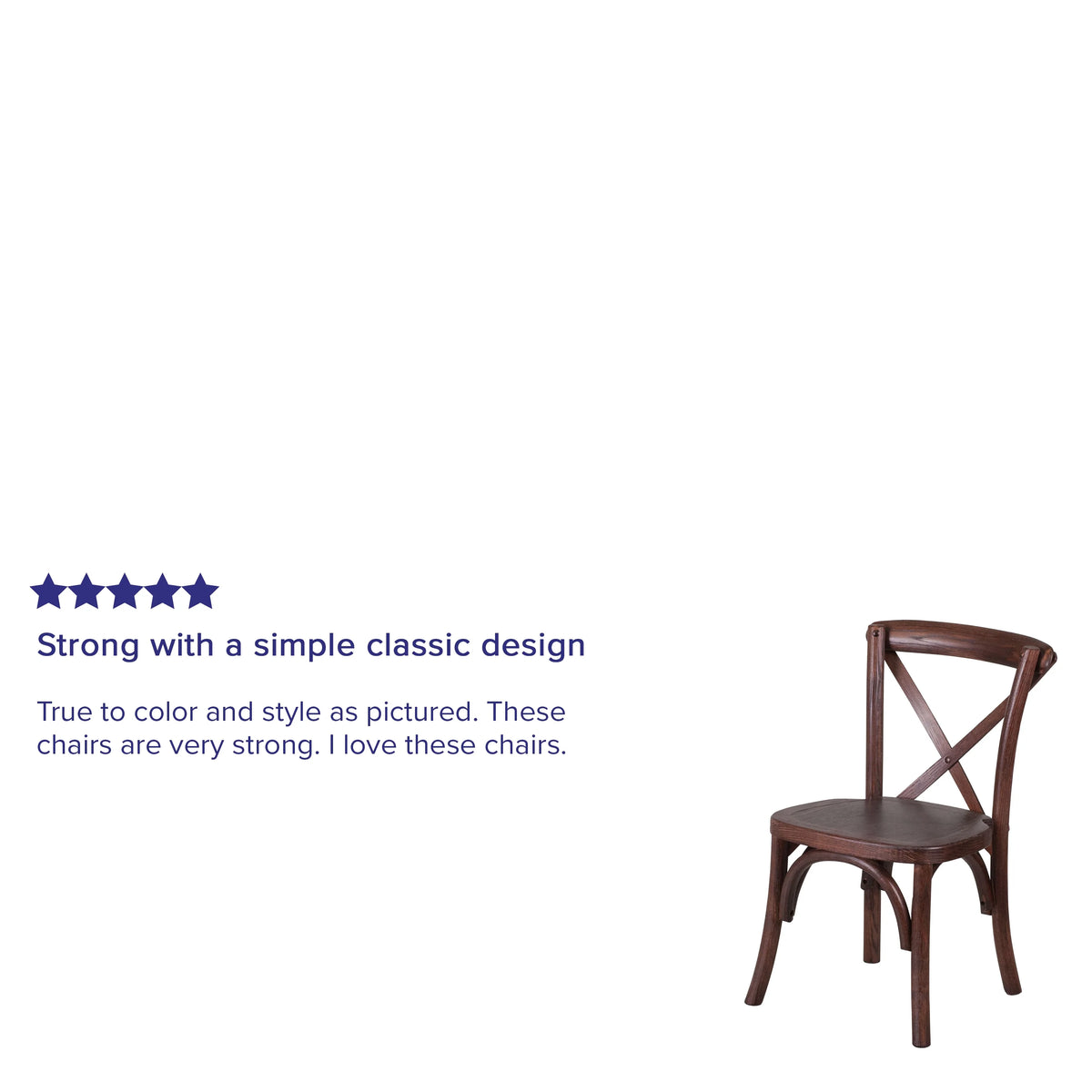 Stackable Mahogany Wood Cross Back Chair W93905