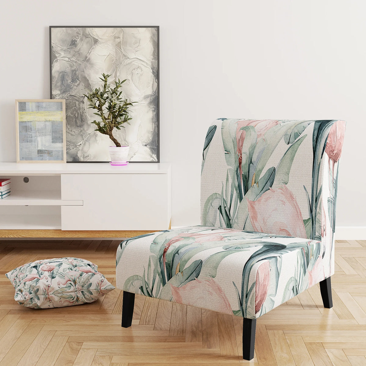 Upholstered Patterned Accent Chair and Arm Chair V13011