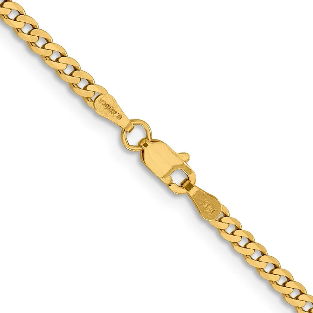 14 Karat Yellow Gold 2.3mm Beveled Curb Chain Y181451