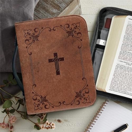 Portable Leather Bible Book Bag with Handle N192937