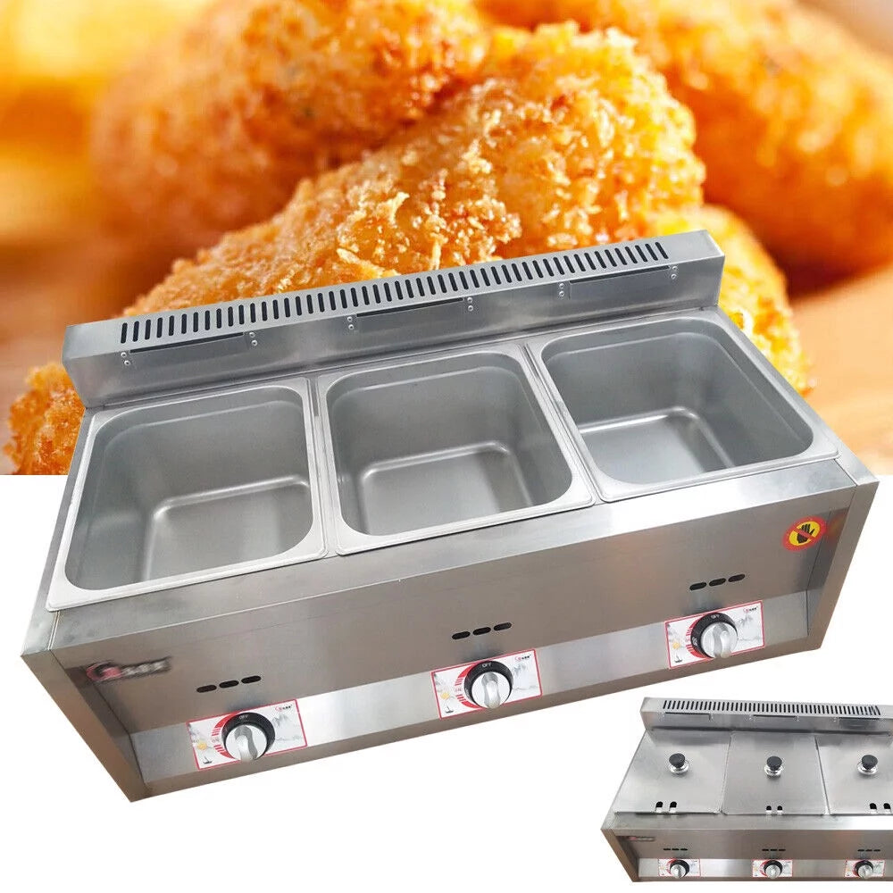 18L Propane NG Gas Fryer 3 Pan N65746