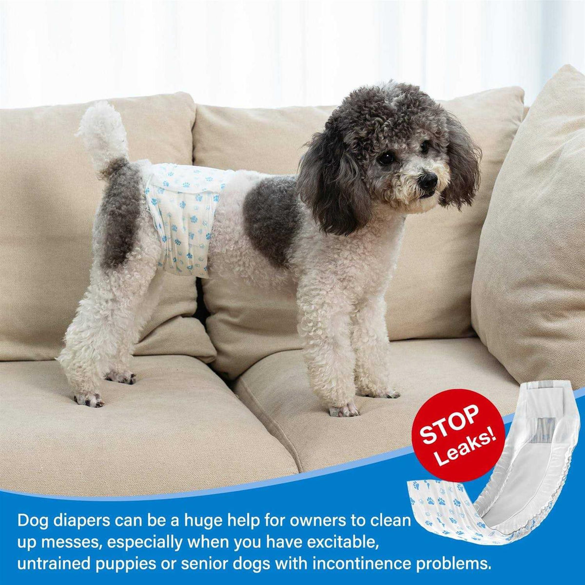 Soft Disposable Male Dog Diaper 12Pcs M J8216