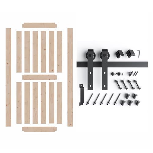 48in x 80in Sliding Wood Barn Door with 8FT Barn Door Hardware Kit H309