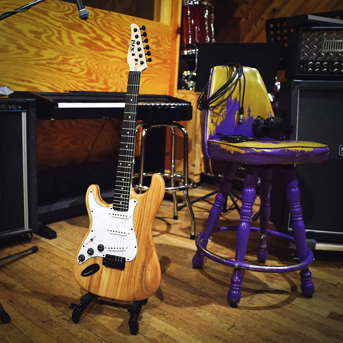 Natural 39” Left Handed Electric Guitar O2611
